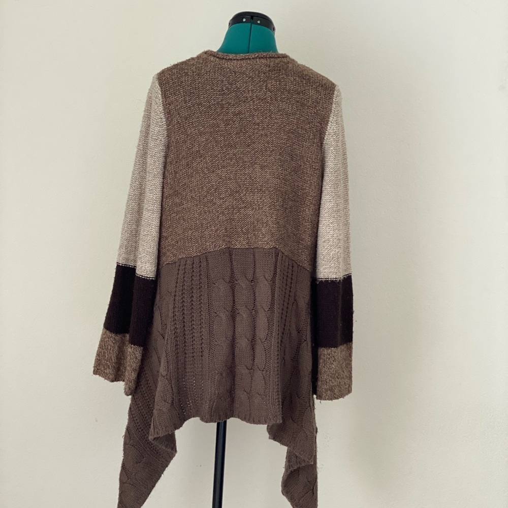BROWN geometric flared sweater by Debbie Morgan XL - Picture 3 of 5